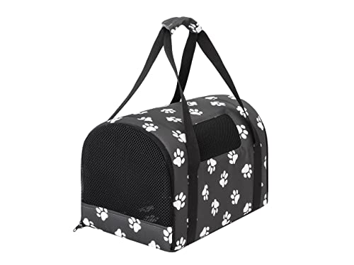 Hundetragetasche, Hundetransportbox, Hundebox Auto, Faltbare Katzentragetasche, Transporttasche, für Hunden oder Katzen, Graphit in den Pfoten, 31x49x31 cm von PillowPrim