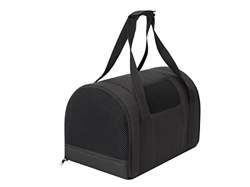 Hundetragetasche, Hundetransportbox, Hundebox Auto, Faltbare Katzentragetasche, Transporttasche, für Hunden oder Katzen, Schwarz, 27x39x28 cm von PillowPrim