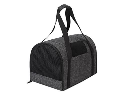 Hundetragetasche, Hundetransportbox, Hundebox Auto, Faltbare Katzentragetasche, Transporttasche, für Hunden oder Katzen, Schwarz Ökoleinen, 27x39x28 cm von PillowPrim