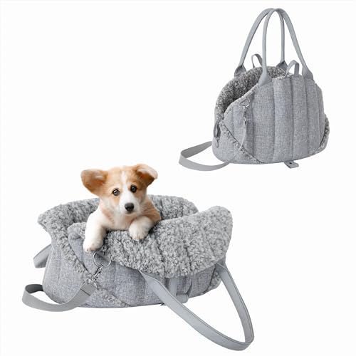 Hundetragetasche, Vertellbar, Schultergurt, Haustiertragetasche, Transport, Katzentasche, Reisetasche, Camping, Tasche, Asche Inari, 38x24x28 cm von PillowPrim