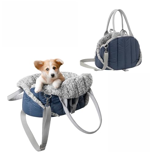 Hundetragetasche, Vertellbar, Schultergurt, Haustiertragetasche, Transport, Katzentasche, Reisetasche, Camping, Tasche, Marineblau, 38x24x28 cm von PillowPrim