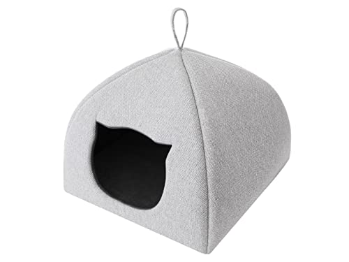 Katzenhaus, warmes Katzehütte, Stoffhaus, Katzenhöhle, Schlafplãtzekatzenbox, Katzenbox, Hundehöhle, Huastierbett, Asche Magan, L: 44x44x35 cm von PillowPrim