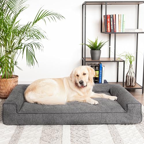 PillowPrim Hundebett, Haustiermatratze, Katzenbett, Hundekissen, Hundekorb, Hundesofa, Liegeplatz für Hund, Orthopädische, Hundemöbel, Anthrazite, 100x66 cm von PillowPrim