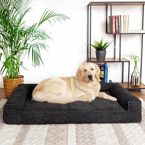 PillowPrim Hundebett, Haustiermatratze, Katzenbett, Hundekissen, Hundekorb, Hundesofa, Liegeplatz für Hund, Orthopädische, Hundemöbel, Schwarz, 118x78 cm von PillowPrim