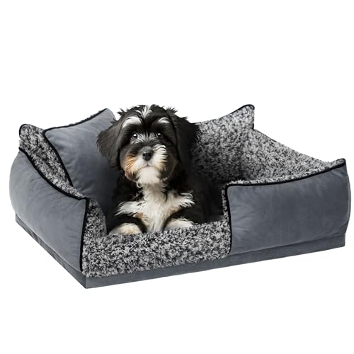 PillowPrim Hundebett, Haustiermatratze, Katzenbett, Hundekissen, Hundekorb, Hundesofa, Liegeplatz für Hund, Orthopädische, Möbel, 45x32 cm, Anthrazite von PillowPrim