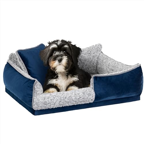 PillowPrim Hundebett, Haustiermatratze, Katzenbett, Hundekissen, Hundekorb, Hundesofa, Liegeplatz für Hund, Orthopädische, Möbel, 45x32 cm, Marineblau von PillowPrim