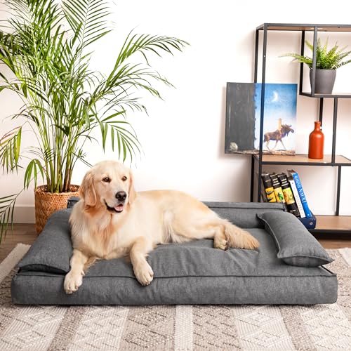 PillowPrim Hundebett, Haustiermatratze, Katzenbett, Hundekissen, Hundekorb, Hundesofa, Liegeplatz für Hund, Orthopädische, Möbel, Anthrazite, 78x54 cm von PillowPrim