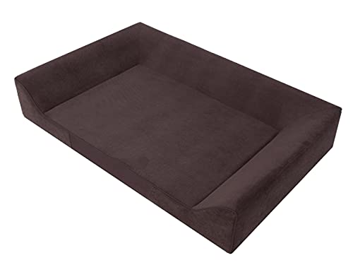 PillowPrim Hundebett Bett Hundezubehör Hundeschlafplatz Sofa Hundeplatz Sofa Doggybed Ruheplatz Hundekorb Hundehütte Hundematratze Hundehütte Hundekissen Hundesofa 120 x 80 cm von PillowPrim