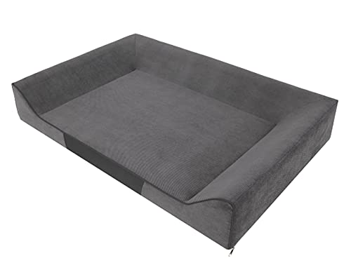 PillowPrim Hundebett Bett Hundezubehör Hundeschlafplatz Sofa Hundeplatz Sofa Doggybed Ruheplatz Hundekorb Hundehütte Hundematratze Hundehütte Hundekissen Hundesofa 120 x 80 cm von PillowPrim