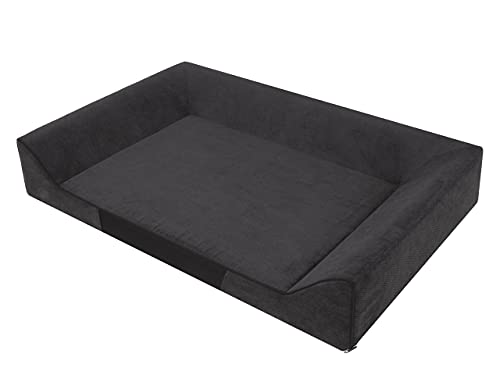 PillowPrim Hundebett Bett Hundezubehör Hundeschlafplatz Sofa Hundeplatz Sofa Doggybed Ruheplatz Hundekorb Hundehütte Hundematratze Hundehütte Hundekissen Hundesofa 120 x 80 cm von PillowPrim