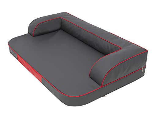 PillowPrim Hundebett Hundesofa Liegen Hundekissen Sofa Hundekorb Bett Hundecouch Tierbett Weich Haustierbett Hundeliegen Kissen XXL - 120 x 80 cm Grau von PillowPrim