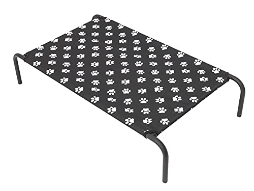 PillowPrim Hundebett Iron Metall Hundesofa Hundekissen Hundekorb Hundecouch Tierbett Weich Haustierbett L 80 x 42 cm Schwarz mit Hundefüsse von PillowPrim