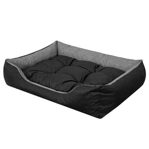 PillowPrim Hundebett - katzenkorb - kuscheliges Hundekissen - Hundekissen für Minihund - erhöhte Ränder EInfach zu reinigen, S, 67x54 cm, Graphit von PillowPrim