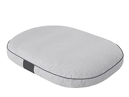 PillowPrim Hundekissen Hundebett Hundematratze Kissen Hundeschlaufplatz Bett Hundekorb Hundesofa ovale Matratze Kleine Hunde M - 70 x 50 cm Aschgrau ökologische Leinenstoffe von PillowPrim