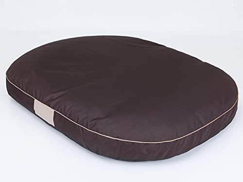 PillowPrim Hundekissen Hundebett Hundematratze Kissen Hundeschlaufplatz Bett Hundekorb Hundesofa ovale Matratze Kleine Hunde M - 70 x 50 cm Dunkelbraun von PillowPrim