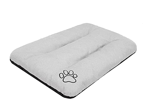 PillowPrim Hundematratze Hundesofa Liegen Hundekissen Sofa Matratze Hundekorb Bett Tierbett Weich Haustierbett Hundeliegen Kissen R2-100 x 70 cm Asche Ökoleinen von PillowPrim