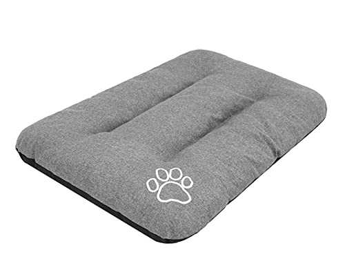 PillowPrim Hundematratze Hundesofa Liegen Hundekissen Sofa Matratze Hundekorb Bett Tierbett Weich Haustierbett Hundeliegen Kissen R2-100 x 70 cm Grau Ökoleinen von PillowPrim