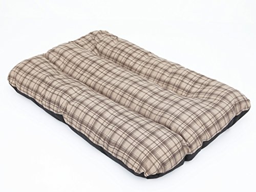 PillowPrim Hundematratze Hundesofa Liegen Hundekissen Sofa Matratze Hundekorb Bett Tierbett Weich Haustierbett Hundeliegen Kissen R2-100 x 70 cm Kariertes Beige von PillowPrim