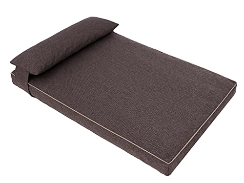 PillowPrim Hundebett Hundesofa Hundekissen Hundekorb Hundecouch Tierbett Weich Haustierbett Matratze Codura Schlafplatz Matratze M- 80 x 53 cmBraun von PillowPrim