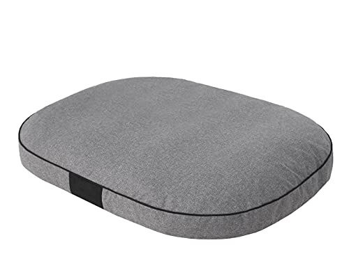 PillowPrim Hundekissen Hundebett Hundematratze Kissen Hundeschlaufplatz Bett Hundekorb Hundesofa ovale Matratze Kleine Hunde M - 70 x 50 cm Dunkelgrau ökologische Leinenstoffe von PillowPrim