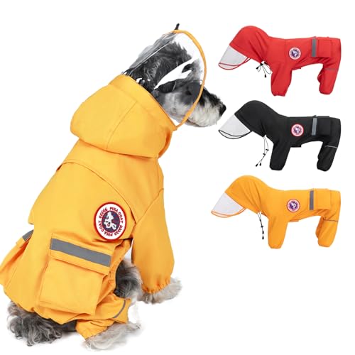 PINA Hunde-Regenmantel, wasserdichte Hunde-Regenjacke mit Kapuze von Pina