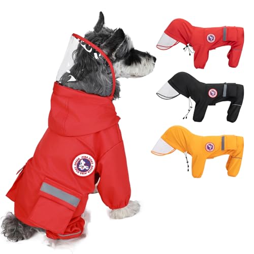 PINA Hunde-Regenmantel, wasserdichte Hunde-Regenjacke mit Kapuze von Pina