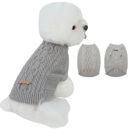 PINA Hundepullover, gestrickter Hundepullover für kaltes Wetter, klassischer warmer und winddichter Welpenpullover, Winterkleidung für kleine, mittelgroße und große Hunde von Pina