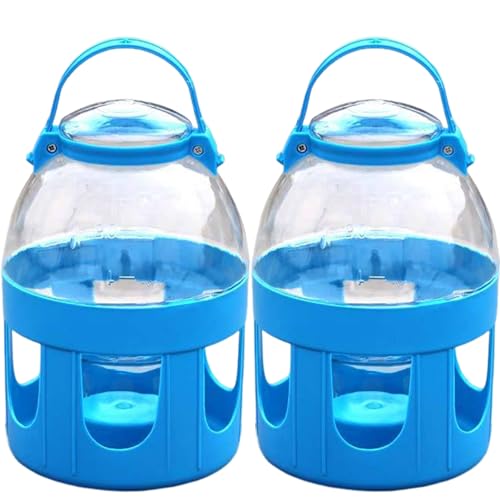 2pcs shileet Wasserspender für Käfig 2L Konstante Vogelwasserspender mit rotierender Schnalle leicht zu tragen Vogelkäfigzubehör für alle Arten von Vögeln, Vogelkäfigzubehör von Pineeseatile