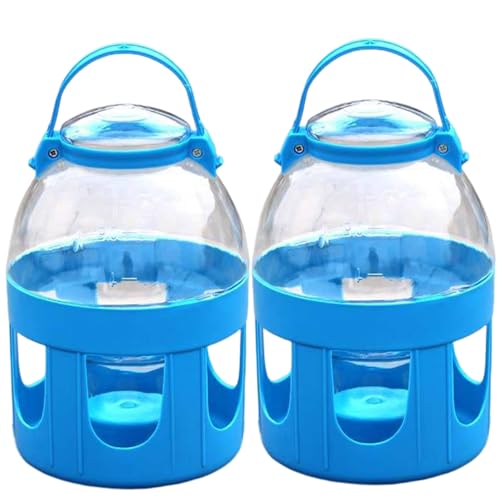 2pcs shileet Wasserspender für Käfig 2L Konstante Vogelwasserspender mit rotierender Schnalle leicht zu tragen Vogelkäfigzubehör für alle Arten von Vögeln, Vogelkäfigzubehör von Pineeseatile