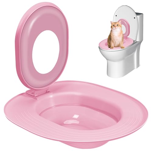 Cat Toilet Trainer Kit Katzen-Toilettentrainer tragbares Toilettentraining für Katzen wiederverwendbares Katzentraining für Katzenkatze Anti-Rutsch-Katzentrainer für Tierpflege, Stil 1, Cat Toilet Tr von Pineeseatile