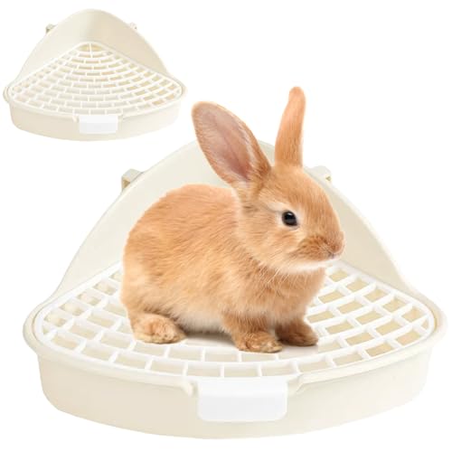 Pineeseatile Frettchen-Katzentoilette mit hoher Kapazität Ecke Katzentoilette, Anti-Spill-Design für Kaninchen, Meerschweinchen und Chinchillas von Pineeseatile