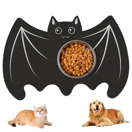 Halloween Dog Food Matte 24x16inch wasserabsorbierende Nicht-Schlupf-Diatomschlamm Gothic Fledermaus-Fütterungsmatte für Katzen und Hunde Halloween Dekorationen Halloween Dog Food Matte 24x16inch wasserabsorbierende Nicht-Schlupf-Diatomschlamm Gothic Fledermaus-Fütterungsmatte für Katzen und Hunde Halloween Dekorationen von Pineeseatile
