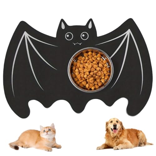 Haustier-Fütterungsmatten, Halloween Hundefuttermatte 24x16inch wasserabsorbierende Nicht rutschfeste Diatomschlamm Gothic Fledermaus-Fütterungsmatte für Katzen und Hunde Halloween Dekorationen Haustier-Fütterungsmatten, Halloween Hundefuttermatte 24x16inch wasserabsorbierende Nicht rutschfeste Diatomschlamm Gothic Fledermaus-Fütterungsmatte für Katzen und Hunde Halloween Dekorationen von Pineeseatile