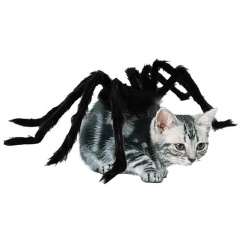 Hunde Spider Halloween Kostüm Haustier Cosplay Spinnen Kostüme Realistische Plüschhund -Spinnenkostüme mit Hellen Augen und verstellbarem selbstklebenden Riemen für Halloween -Haustier -Dress -up -Ou von Pineeseatile