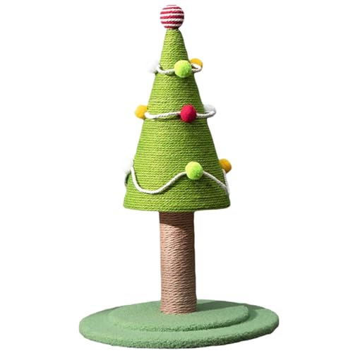 Katze Weihnachtsbaum Sisal Kratzer Weihnachts -Katzenbaum -Sicherheit Weihnachtsbaum Katze Niedlich stilvoll mit bunten Bällen Weihnachtsbaum für Katzen Geschenkspiel, Weihnachtsbaum Katze Baumbaum von Pineeseatile