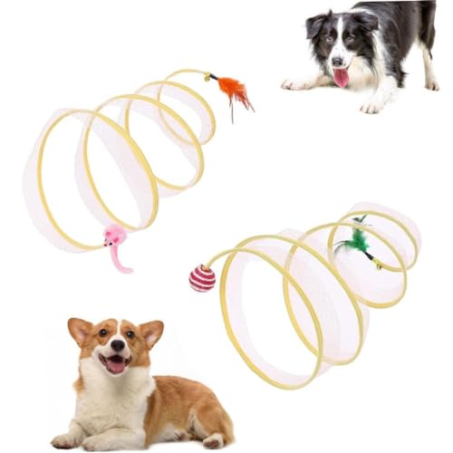 Pineeseatile Katzen Interaktives Spielzeug gefaltete Katzentunnel S-Typ Tunnel Kätzchen Spielzeug Katzen Interaktives Spielzeug für Innenkatzen Welpen 2pcs von Pineeseatile