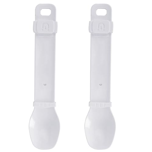 Katzenfutter Scoop Katzenstreifen Feeder 2pcs Glatte Slid Cat Strip Squeeze Löffel Einstellbare Fütterungsgeschwindigkeit Katzenfutter Spender Plastik Katze Food Scoop für kleine Haustiere von Pineeseatile