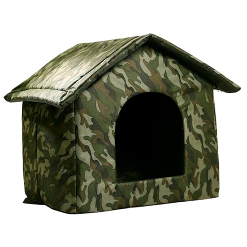 Outdoor Cat House 14X14X14 FALTSBEREM Isoliertes Katzenhaus im Freien winterfeste wasserdichte waschbare Anti-Rutsch-Katzenschutz für Haustiere in Garagen, Veranden, Scheunen, Fluren, Katzenhäuser fü von Pineeseatile