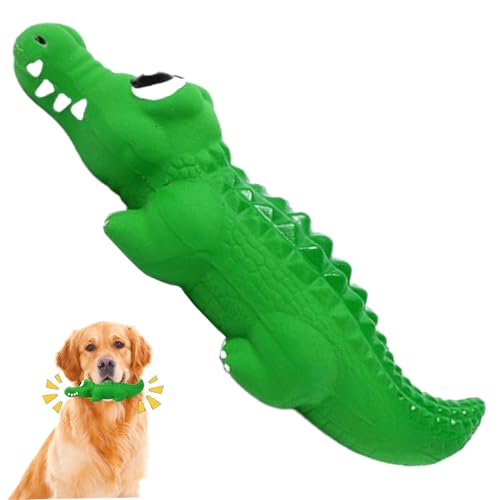 Pineeseatile Alligator Hundespielzeug-Biss-resistenter Latex-Kauspielzeug mit Ton, 9x2,4x2,4 Zoll für Welpen und Hunde von Pineeseatile