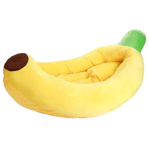 Pineeseatile Banana Katze Bett atmungsaktiven thermischen Bananenhundbett weiche Baumwolle gefülltes süßes Katzenbett mit abnehmbar von Pineeseatile