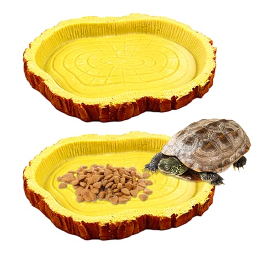 Pineeseatile Schildkröte Wasserschale, 2pcs Tortoise Water Bowl, 4, 5x3x0, 6 Zoll realistische Baumrinde Texturschale Plastikschildkrötenfuttermittel für Reptilientiere Pineeseatile Schildkröte Wasserschale, 2pcs Tortoise Water Bowl, 4, 5x3x0, 6 Zoll realistische Baumrinde Texturschale Plastikschildkrötenfuttermittel für Reptilientiere von Pineeseatile