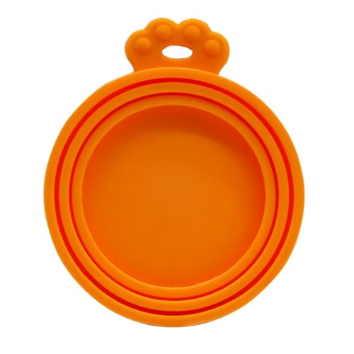 Pineeseatile Silikon-Dose-Deckel Silikon kann universelle Haustiernahrung Bedecken, doppelt BPA-freie Dose Deckel für Katzenhundfutter Zinn Orange von Pineeseatile