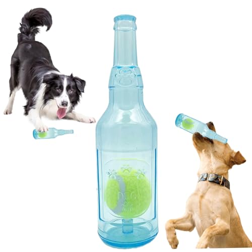 Pineeseatile Wasserflaschenhund -Spielzeug 10 -Zoll -Quietschkauen mit Tennisball im niedlichen Gummi zum Zahnen, Training, Stressabbau, großer Hundekrippin von Pineeseatile