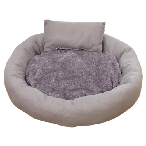 Rundes Katzenbett mit Kissenbaumkissen, gefülltem Plüschkatkatzungsbett mit abnehmbarem Kissen Nicht rutschfeste minimalistische Katzenbetten für Innenkatzen, Geschenke für Katzen, L, Donut-Katzenbet von Pineeseatile