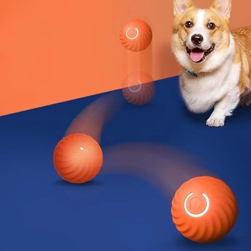 Pinellia Interaktiver Hundespielzeugbälle, automatisch rollender Haustierball für kleine, mittelgroße und große Hunde, wackeliges Spielzeug für Hunde (56 mm, Blau) von Pinellia