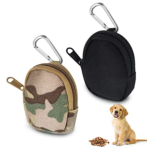 Pinenuts Leckerli-Tasche für kleine Hunde, 2 Stück, Hundetrainings-Beutel, Haustier-Welpen-Hundetasche mit Zwischengeschoss und Karabiner von Pinenuts
