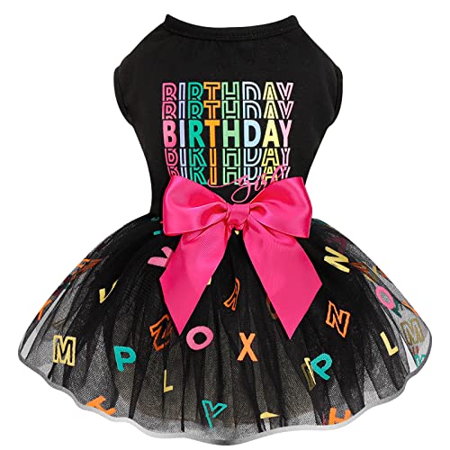 Hund Geburtstag Kleid Frühling Hund Kleidung für kleine Hunde Mädchen Welpen Prinzessin Tutu Niedliche Hund Tüll Kleider Haustier Party Kostüme Katze Bekleidung Hund Outfits (Geburtstag Mädchen, X-Small) von PinkBow