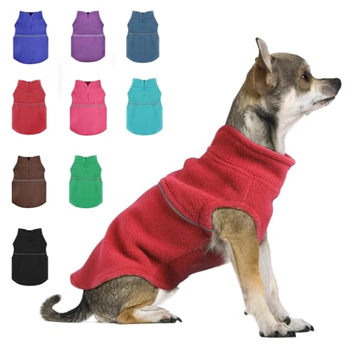 Hundepullover aus Fleece, mit Loch für die Leine, warmer Pullover, Fleece-Hundejacke, Hemden, kleine Hunde, Winterkleidung für kleine Hunde, Mädchen, rosa Teetasse von PinkBow