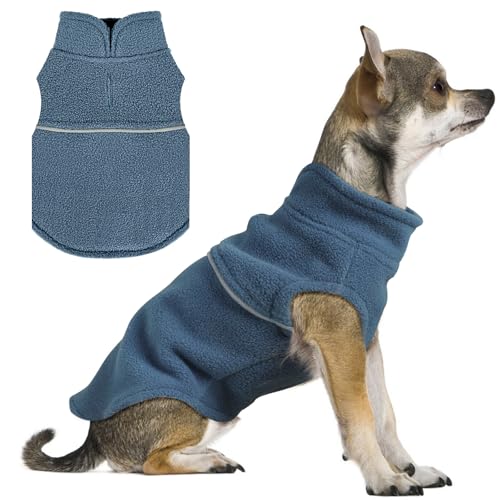 Hundepullover aus Fleece, mit Loch für die Leine, warmer Pullover, Fleece-Hundejacke, Hemden, kleine Hunde, Winterkleidung für kleine Hunde, Mädchen, rosa Teetasse von PinkBow