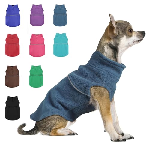 Hundepullover aus Fleece, mit Loch für die Leine, warmer Pullover, Fleece-Hundejacke, Hemden, kleine Hunde, Winterkleidung für kleine Hunde, Mädchen, rosa Teetasse von PinkBow